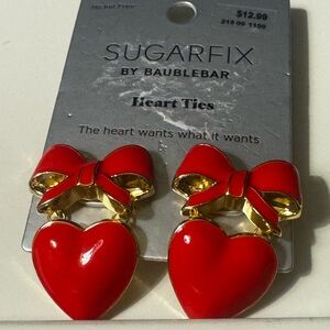 Sugarfix by BaubleBar Red and Gold Heart Earrings